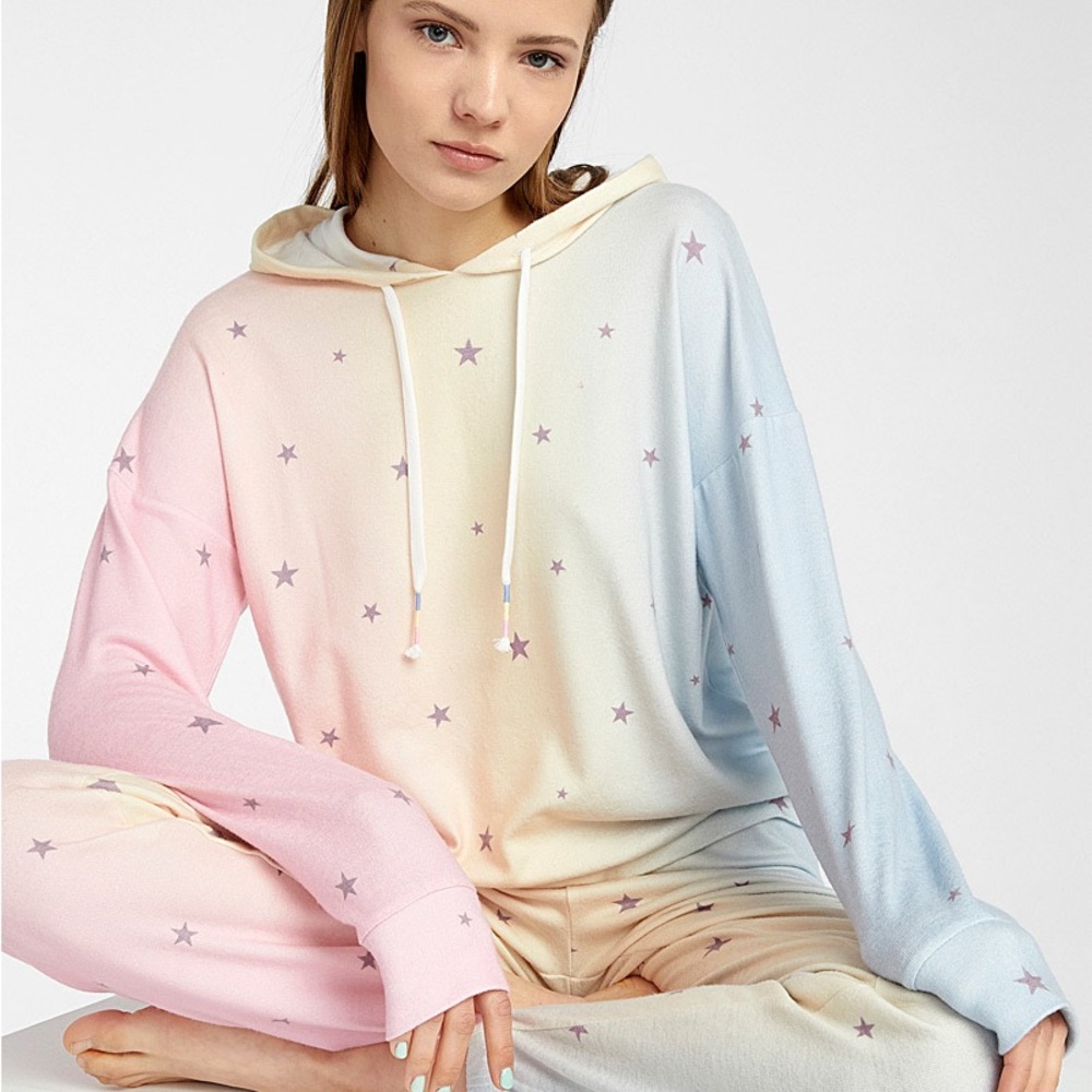 PJ SALVAGE Beach Bunny *Peachy Party* hoodie sweatshirt loungewear S